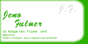 jeno fulmer business card